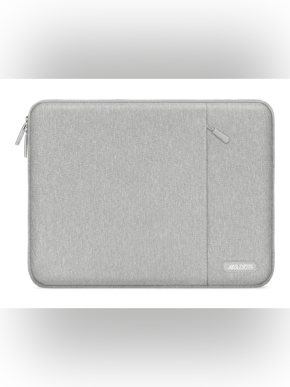 Gray Laptop Sleeve with Protective Zip and Slim Profile